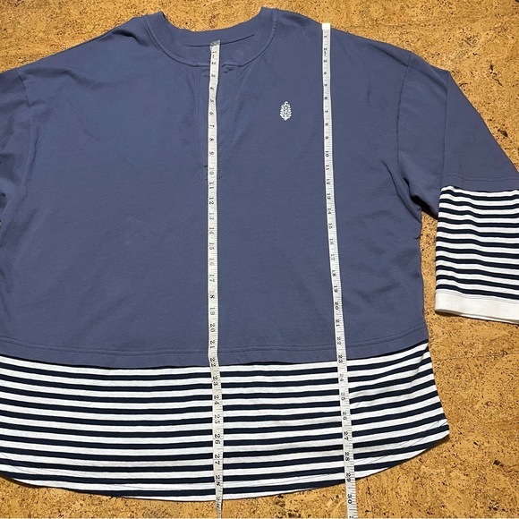 Free People Movement Side To Side Layer Oversized Long Sleeve Top In Blue Sz L - Picture 9 of 12